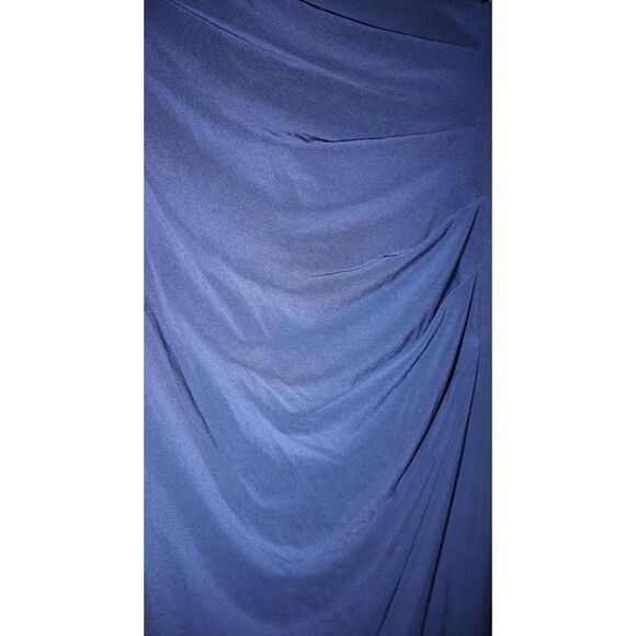 Alex Evenings Sz 8 Navy Embroidered Lace Bodice Cap Sleeve Full Length Dress $26 - Picture 7 of 9